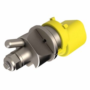 CP-09-3E aerial nozzle with stainless steel selector and deflector, featuring 0°, 5°, and 30° deflection planes for aircraft flying at 130 mph (209 km/h) and above.
