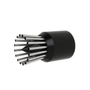 Accu-Flo M-30-1A cap with .063 orifice and 16 stainless steel tubes, typically used for right-of-way spraying.